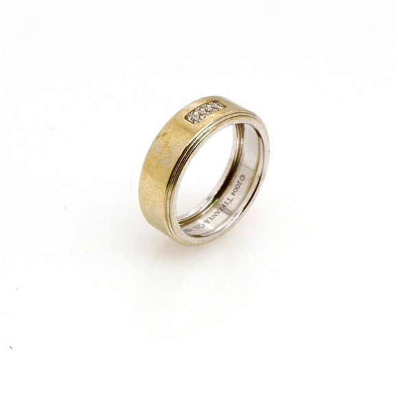 Tiffany & Co. White Glad and Yellow 18 Kt Gold Diamond Ring